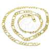 Oro Laminado Basic Necklace, Gold Filled Style Figaro Design, Polished, Golden Finish, 04.63.1412.24 (160 Gauge, 07 MM Thickness, 24 Inches Length)