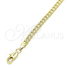 Oro Laminado Basic Bracelet, Gold Filled Style Curb Design, Polished, Golden Finish, 04.213.0237.08 (100 Gauge, Thickness, 8 Inches Length)