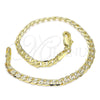 Oro Laminado Basic Bracelet, Gold Filled Style Curb Design, Polished, Golden Finish, 04.213.0237.08 (100 Gauge, Thickness, 8 Inches Length)