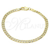 Oro Laminado Basic Bracelet, Gold Filled Style Curb Design, Polished, Golden Finish, 04.213.0237.08 (100 Gauge, Thickness, 8 Inches Length)