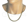 Oro Laminado Basic Necklace, Gold Filled Style Curb Design, Polished, Golden Finish, 04.213.0164.22 (140 Gauge, 06 MM Thickness, 22 Inches Length)