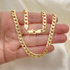 Oro Laminado Basic Necklace, Gold Filled Style Curb Design, Polished, Golden Finish, 04.213.0164.22 (140 Gauge, 06 MM Thickness, 22 Inches Length)