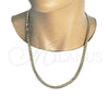 Oro Laminado Basic Necklace, Gold Filled Style Curb Design, Polished, Golden Finish, 04.213.0164.24 (140 Gauge, 06 MM Thickness, 24 Inches Length)