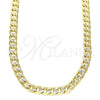 Oro Laminado Basic Necklace, Gold Filled Style Curb Design, Polished, Golden Finish, 04.213.0164.24 (140 Gauge, 06 MM Thickness, 24 Inches Length)