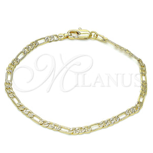 Gold Filled Bracelet — Basic Bracelet Figaro Design Polished 04. 0.80 Gauge — main product view — SKU 145462 | Oro Laminado brazalete — básico Bracelet Figaro diseño pulido 04. 0.80 Gauge — SKU 145462