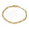 Oro Laminado Basic Bracelet, Gold Filled Style Figaro Design, Polished, Golden Finish, 04.213.0144.08 (0.80 Gauge, 03 MM Thickness, 8 Inches Length)