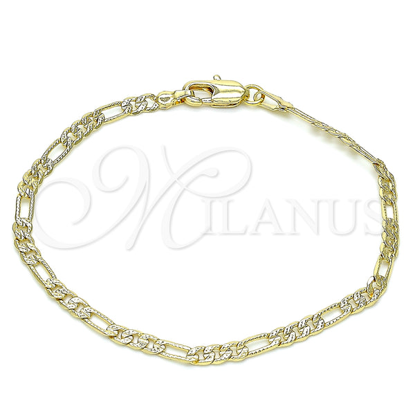 Gold Filled Bracelet — Basic Bracelet Figaro Design Polished 04. 0.80 Gauge — main product view — SKU 145462 | Oro Laminado brazalete — básico Bracelet Figaro diseño pulido 04. 0.80 Gauge — SKU 145462