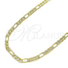 Oro Laminado Basic Necklace, Gold Filled Style Figaro Design, Polished, Golden Finish, 04.213.0142.18 (100 Gauge, 04 MM Thickness, 18 Inches Length)