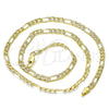 Oro Laminado Basic Necklace, Gold Filled Style Figaro Design, Polished, Golden Finish, 04.213.0142.18 (100 Gauge, 04 MM Thickness, 18 Inches Length)