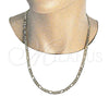 Oro Laminado Basic Necklace, Gold Filled Style Figaro Design, Polished, Golden Finish, 04.63.0118.24 (140 Gauge, 06 MM Thickness, 24 Inches Length)