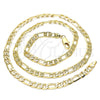 Oro Laminado Basic Necklace, Gold Filled Style Figaro Design, Polished, Golden Finish, 04.63.0118.24 (140 Gauge, 06 MM Thickness, 24 Inches Length)