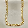 Oro Laminado Basic Necklace, Gold Filled Style Figaro Design, Polished, Golden Finish, 04.63.0118.24 (140 Gauge, 06 MM Thickness, 24 Inches Length)