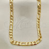 Oro Laminado Basic Necklace, Gold Filled Style Figaro Design, Polished, Golden Finish, 04.63.0118.24 (140 Gauge, 06 MM Thickness, 24 Inches Length)
