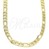 Oro Laminado Basic Necklace, Gold Filled Style Figaro Design, Polished, Golden Finish, 04.63.0118.24 (140 Gauge, 06 MM Thickness, 24 Inches Length)