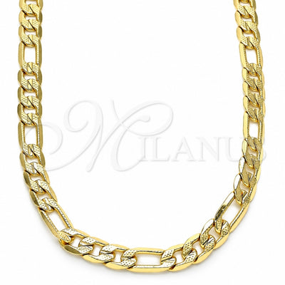 Oro Laminado Basic Necklace, Gold Filled Style Figaro Design, Polished, Golden Finish, 04.63.0118.22 (140 Gauge, 06 MM Thickness, 22 Inches Length)