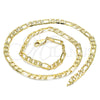 Oro Laminado Basic Necklace, Gold Filled Style Figaro Design, Polished, Golden Finish, 04.63.0118.20 (140 Gauge, 06 MM Thickness, 20 Inches Length)