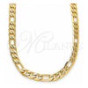 Oro Laminado Basic Necklace, Gold Filled Style Figaro Design, Polished, Golden Finish, 04.63.0118.20 (140 Gauge, 06 MM Thickness, 20 Inches Length)