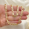 Oro Laminado Basic Necklace, Gold Filled Style Figaro Design, Polished, Golden Finish, 04.63.0118.18 (140 Gauge, 06 MM Thickness, 18 Inches Length)