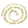 Oro Laminado Basic Necklace, Gold Filled Style Figaro Design, Polished, Golden Finish, 04.63.0118.18 (140 Gauge, 06 MM Thickness, 18 Inches Length)