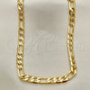 Oro Laminado Basic Necklace, Gold Filled Style Figaro Design, Polished, Golden Finish, 04.63.0118.18 (140 Gauge, 06 MM Thickness, 18 Inches Length)