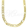 Oro Laminado Basic Necklace, Gold Filled Style Figaro Design, Polished, Golden Finish, 04.63.0118.18 (140 Gauge, 06 MM Thickness, 18 Inches Length)