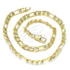 Oro Laminado Basic Necklace, Gold Filled Style Figaro Design, Polished, Golden Finish, 04.63.0118.16 (140 Gauge, 06 MM Thickness, 16 Inches Length)