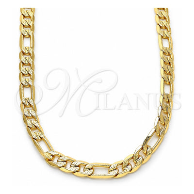 Oro Laminado Basic Necklace, Gold Filled Style Figaro Design, Polished, Golden Finish, 04.63.0118.16 (140 Gauge, 06 MM Thickness, 16 Inches Length)