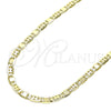 Oro Laminado Basic Necklace, Gold Filled Style Pave Mariner Design, Polished, Golden Finish, 04.213.0253.24 (04 MM Thickness, 24 Inches Length)