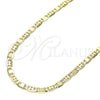 Oro Laminado Basic Necklace, Gold Filled Style Pave Mariner Design, Polished, Golden Finish, 04.213.0253.24 (04 MM Thickness, 24 Inches Length)