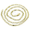 Oro Laminado Basic Necklace, Gold Filled Style Pave Mariner Design, Polished, Golden Finish, 04.213.0253.24 (04 MM Thickness, 24 Inches Length)