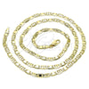 Oro Laminado Basic Necklace, Gold Filled Style Pave Mariner Design, Polished, Golden Finish, 04.213.0253.24 (04 MM Thickness, 24 Inches Length)