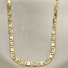 Oro Laminado Basic Necklace, Gold Filled Style Pave Mariner Design, Polished, Golden Finish, 04.213.0253.24 (04 MM Thickness, 24 Inches Length)