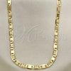 Oro Laminado Basic Necklace, Gold Filled Style Pave Mariner Design, Polished, Golden Finish, 04.213.0253.24 (04 MM Thickness, 24 Inches Length)