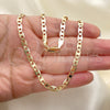 Oro Laminado Basic Necklace, Gold Filled Style Mariner Design, Polished, Golden Finish, 04.213.0254.24 (04 MM Thickness, 24 Inches Length)