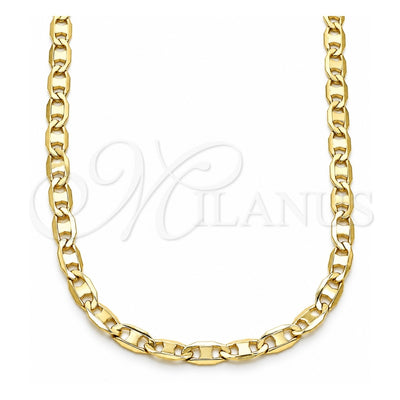 Oro Laminado Basic Necklace, Gold Filled Style Mariner Design, Polished, Golden Finish, 04.213.0254.24 (04 MM Thickness, 24 Inches Length)