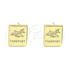Oro Laminado Stud Earring, Gold Filled Style Polished, Golden Finish, 02.156.0610
