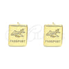Oro Laminado Stud Earring, Gold Filled Style Polished, Golden Finish, 02.156.0610