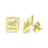 Oro Laminado Stud Earring, Gold Filled Style Polished, Golden Finish, 02.156.0610