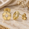 Oro Laminado Stud Earring, Gold Filled Style Polished, Golden Finish, 02.156.0611