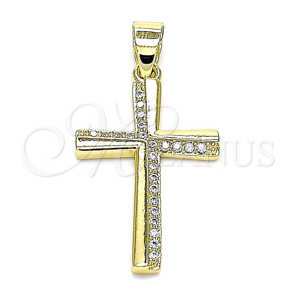 Gold Filled Pendant — Religious Pendant Cross Design with White Micro Pave — main product view — SKU 145495 | Oro Laminado dije — Religious Pendant cruz diseño with blanco Micro Pave — SKU 145495