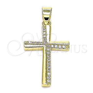 Gold Filled Pendant — Religious Pendant Cross Design with White Micro Pave — main product view — SKU 145495 | Oro Laminado dije — Religious Pendant cruz diseño with blanco Micro Pave — SKU 145495