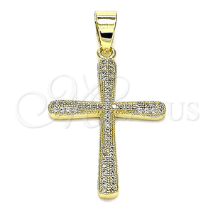 Gold Filled Pendant — Religious Pendant Cross Design with White Micro Pave — main product view — SKU 145499 | Oro Laminado dije — Religious Pendant cruz diseño with blanco Micro Pave — SKU 145499