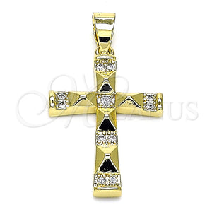 Gold Filled Pendant — Religious Pendant Cross Design with White Micro Pave — main product view — SKU 145500 | Oro Laminado dije — Religious Pendant cruz diseño with blanco Micro Pave — SKU 145500