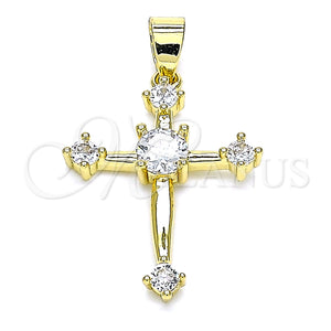 Gold Filled Pendant — Religious Pendant Cross Design with White Cubic Zirconia — main product view — SKU 145503 | Oro Laminado dije — Religious Pendant cruz diseño with blanco Cubic Zirconia — SKU 145503