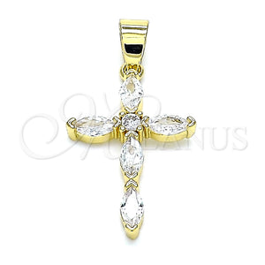Gold Filled Pendant — Religious Pendant Cross Design with White Cubic Zirconia — main product view — SKU 145505 | Oro Laminado dije — Religious Pendant cruz diseño with blanco Cubic Zirconia — SKU 145505