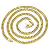 Oro Laminado Basic Necklace, Gold Filled Style Miami Cuban Design, Polished, Golden Finish, 04.63.1413.22 (100 Gauge, Thickness, 22 Inches Length)