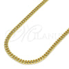 Oro Laminado Basic Necklace, Gold Filled Style Miami Cuban Design, Polished, Golden Finish, 04.63.1413.20 (100 Gauge, Thickness, 20 Inches Length)
