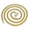 Oro Laminado Basic Necklace, Gold Filled Style Miami Cuban Design, Polished, Golden Finish, 04.63.1413.20 (100 Gauge, Thickness, 20 Inches Length)