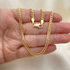 Oro Laminado Basic Necklace, Gold Filled Style Miami Cuban Design, Polished, Golden Finish, 04.63.1413.18 (100 Gauge, 04 MM Thickness, 18 Inches Length)