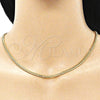 Oro Laminado Basic Necklace, Gold Filled Style Miami Cuban Design, Polished, Golden Finish, 04.63.1413.16 (100 Gauge, 04 MM Thickness, 16 Inches Length)